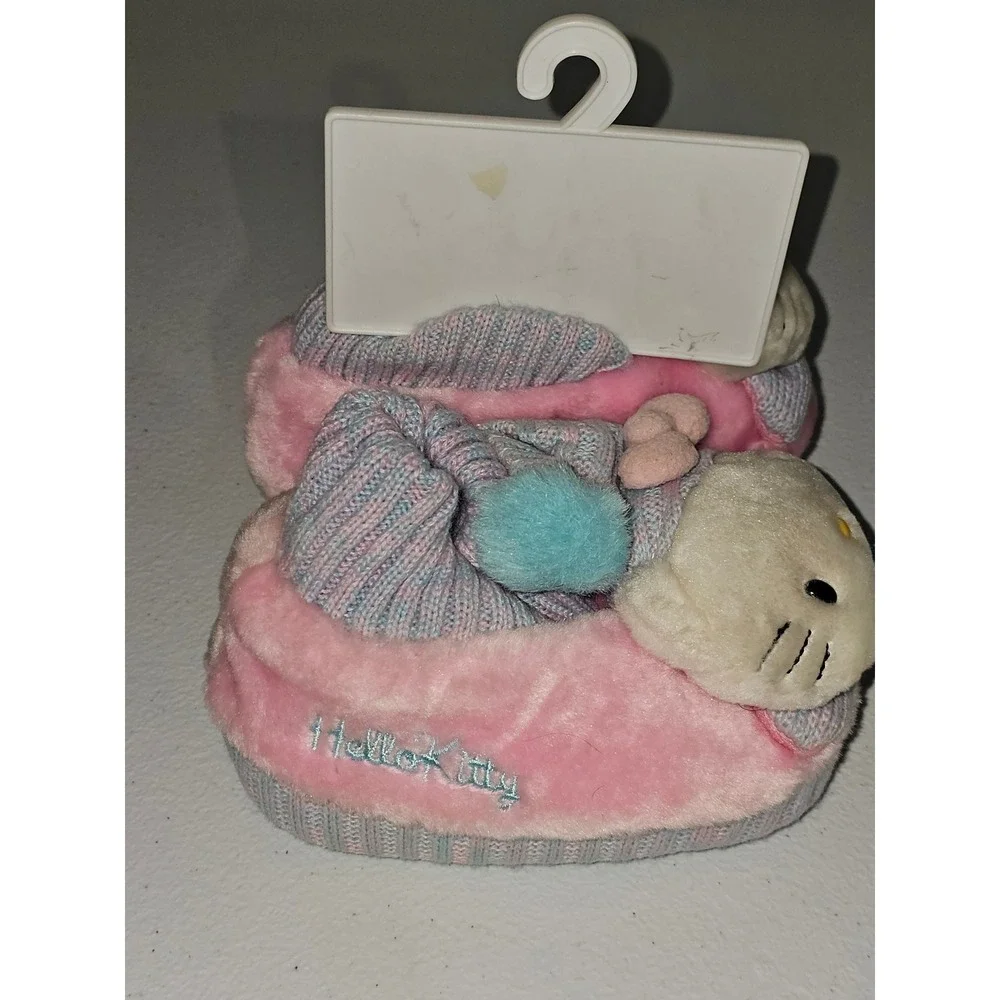 Vintage Sanrio Hello Kitty Girls Plush Slippers Small 5 6 Deadstock Y2K 2006 NOS